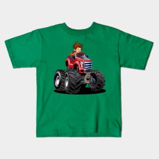 Cartoon monster truck Kids T-Shirt